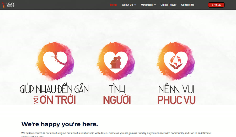 Home page of the Thanh Le Church website